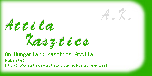 attila kasztics business card